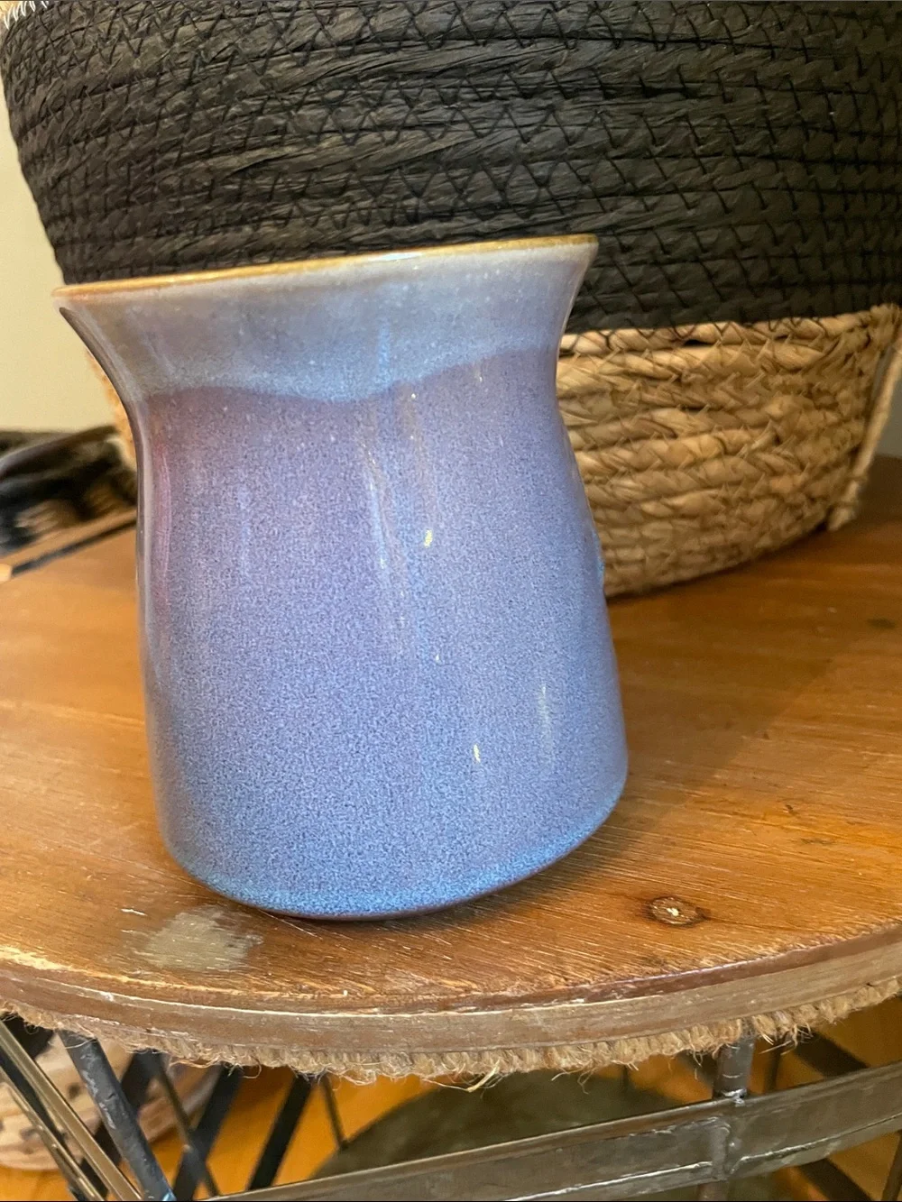 Ceramic Cat Mug in Blue-Purple  Glaze - Decorative Pet-Themed Drinkware
